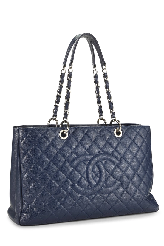 Navy Quilted Caviar Grand Shopping Tote (GST) XL , , large image number 1