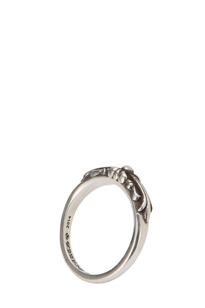 Sterling Silver Baby Classic Floral Cross Ring, , large