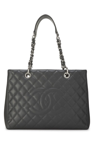 Chanel Grey Quilted Caviar Grand Shopping Tote (GST)