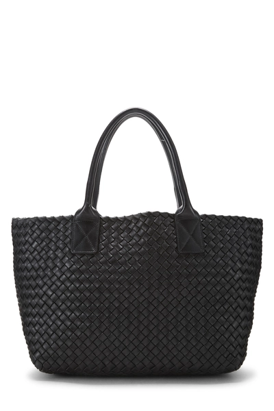 Bottega Veneta Black Intrecciato Cabat Tote Medium