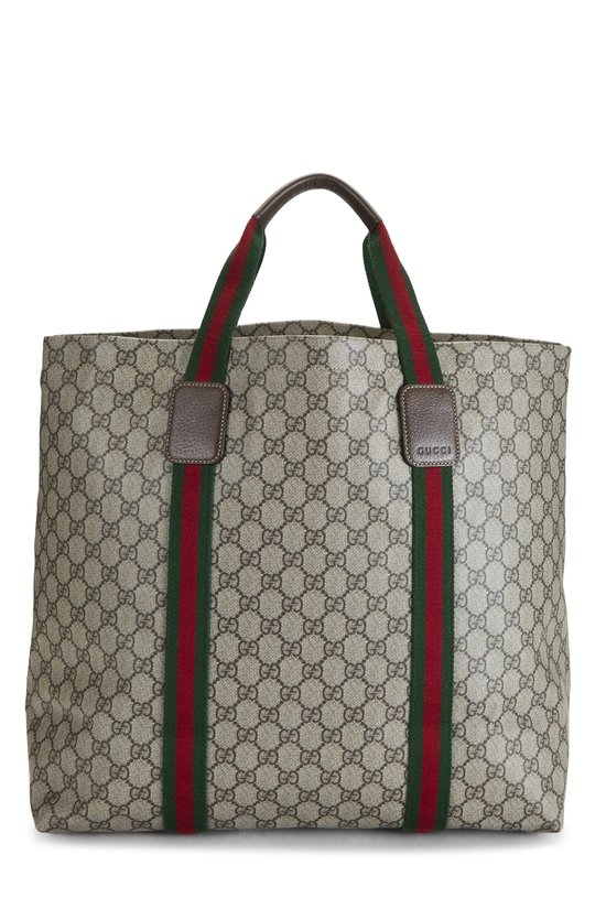 Brown GG Supreme Canvas Tote Large, , large image number 3