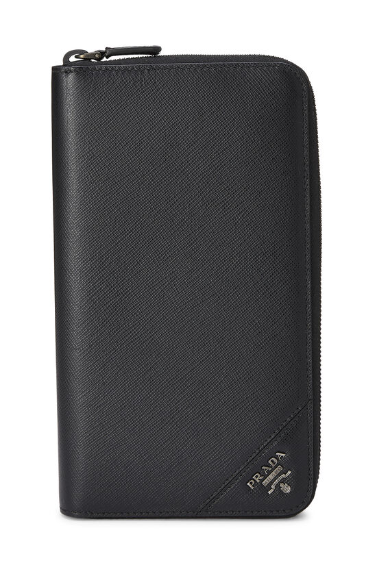 Black Saffiano Zip Around Wallet, , large image number 0