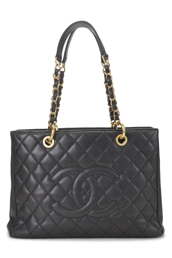 Black Quilted Caviar Grand Shopping Tote (GST), , large image number 0