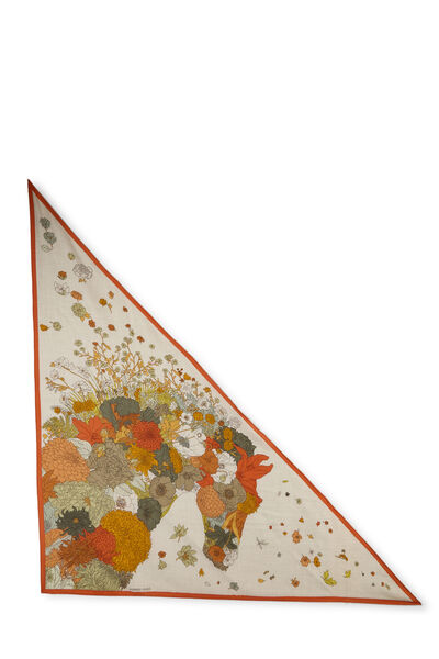 Orange & Multicolor 'Flamingo Party' Triangle Scarf 140