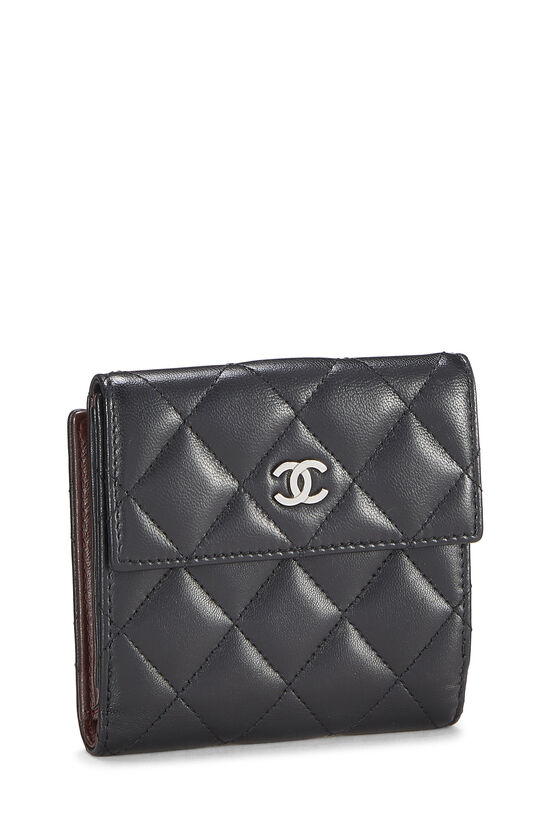 Black Quilted Lambskin Compact Wallet, , large image number 2