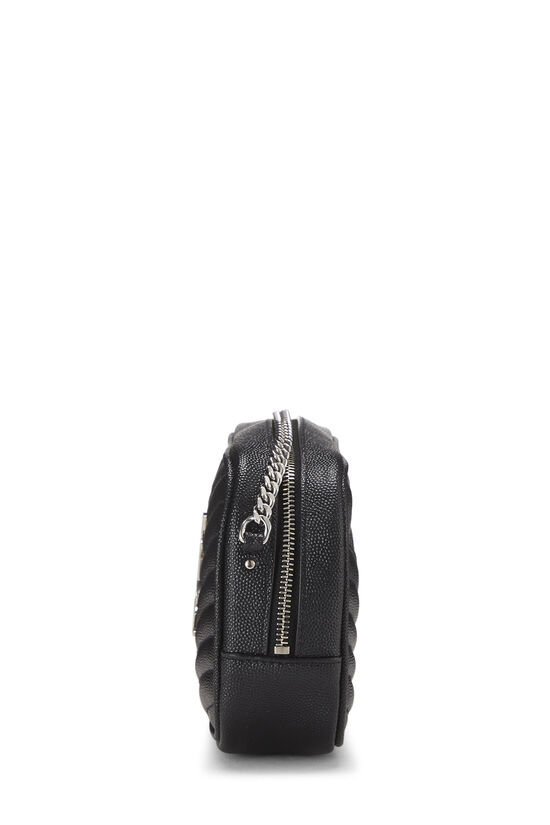 Black Chevron Grainy Leather Lou Camera Bag Mini, , large image number 2
