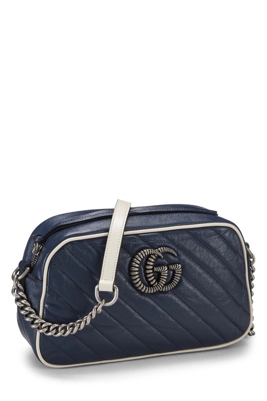 Navy Leather Torchon Marmont Crossbody Small , , large image number 1