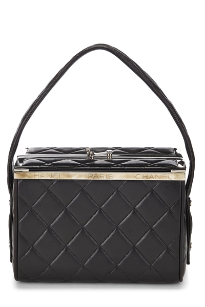 Chanel Black Quilted Lambskin Box Vanity
