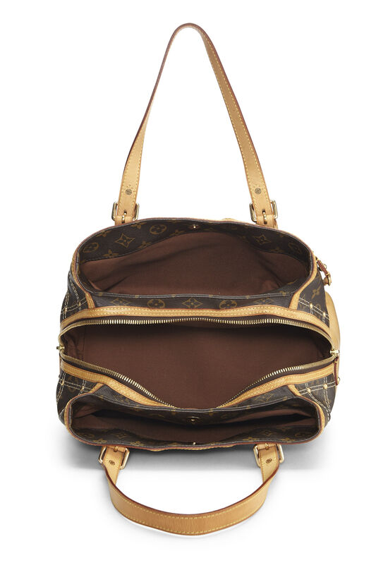 Louis Vuitton Monogram Riveting Handbag in Brown Coated Canvas
