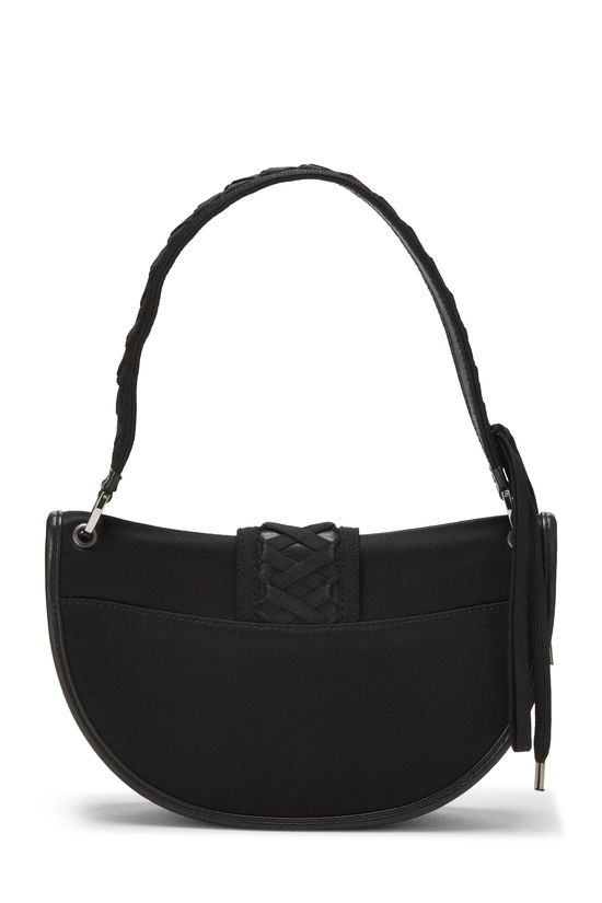 Black Satin 'Admit It' Shoulder Bag, , large image number 3