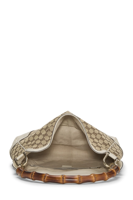 White Original GG Canvas Diana Bamboo Hobo Large, , large image number 5