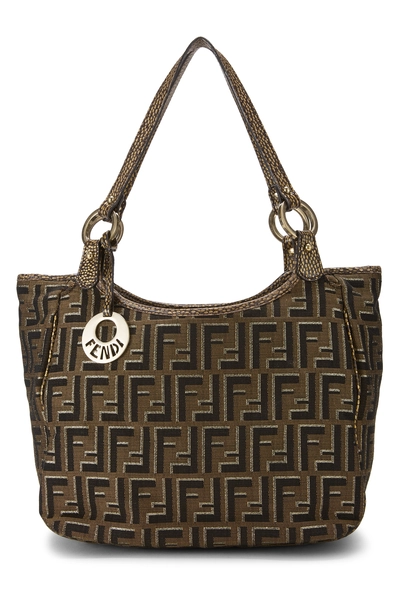 Brown Zucca Canvas Shoulder Bag Medium