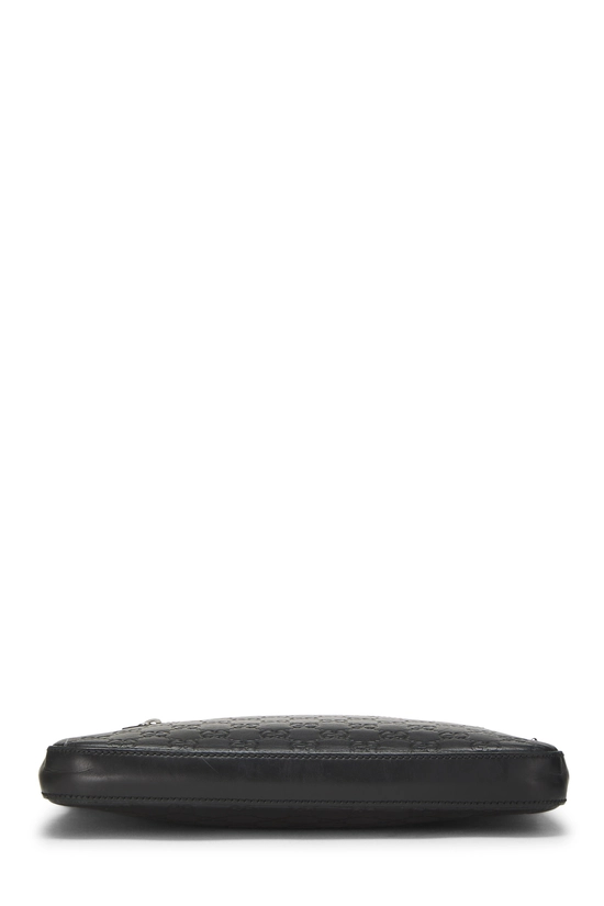 Black Guccissima Zip Pocket Flat Messenger, , large image number 4