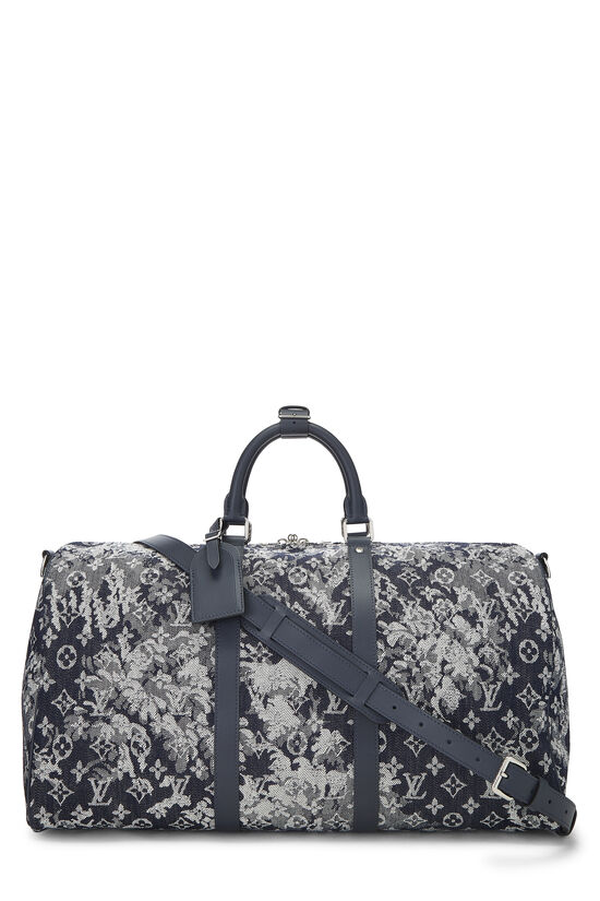 Louis Vuitton Black Light-Up Monogram 'Keepall 50' Duffle Bag