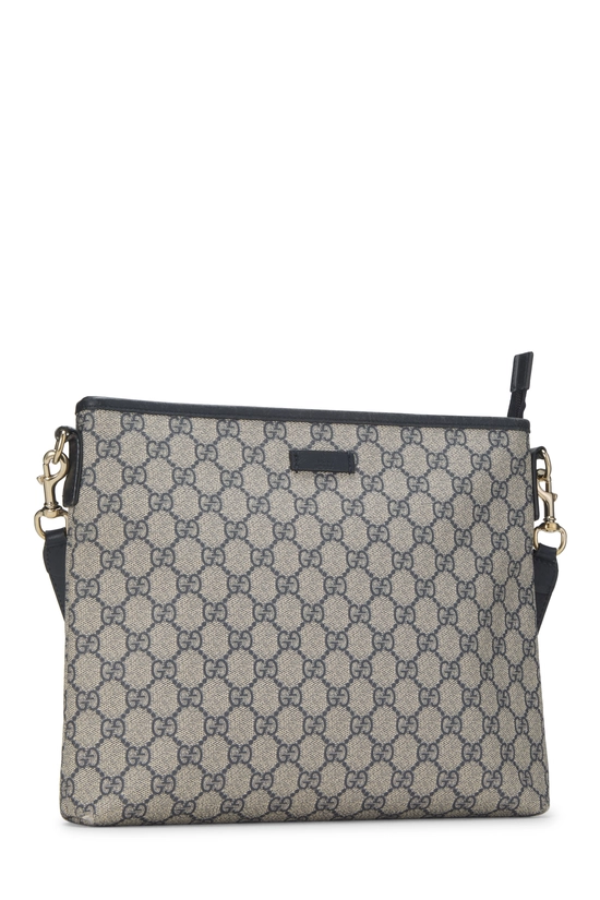 Navy GG Canvas Zip Flat Messenger, , large image number 1