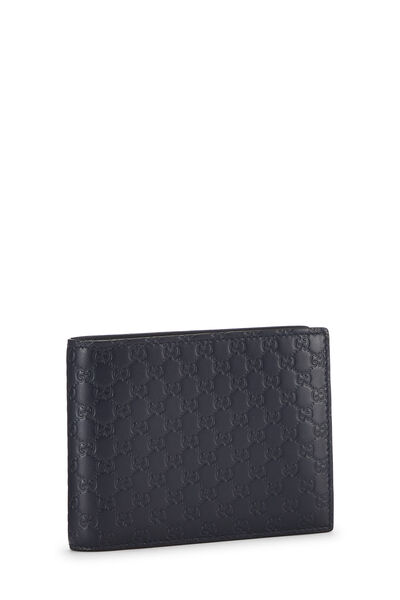 Navy Microguccissima Leather Bifold Wallet, , large