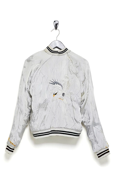 WGACA Vintage Silver Silk & Black Velvet Guam Reversible Jacket, , large