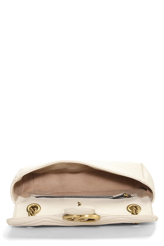 Cream Leather GG Marmont Matelass&eacute; Shoulder Bag Small, , large image number 5