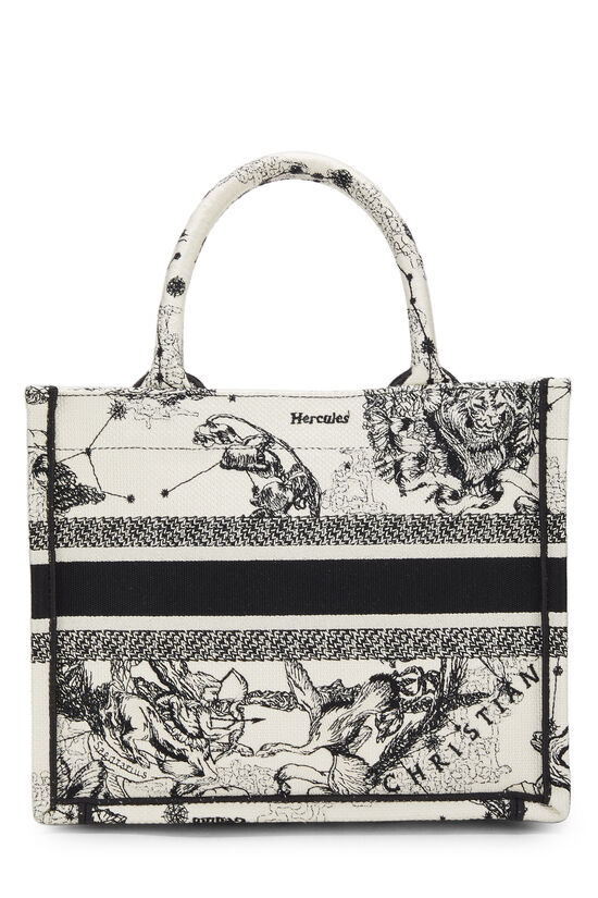 Black & White Zodiac Embroidered Canvas Book Tote Small, , large image number 3