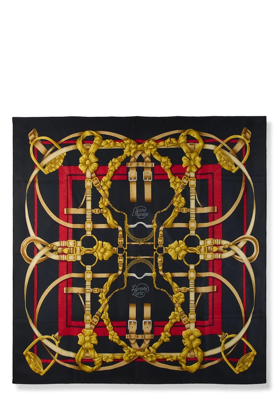 Black & Multicolor 'Grand Manege' Silk Scarf 90, , large image number 0