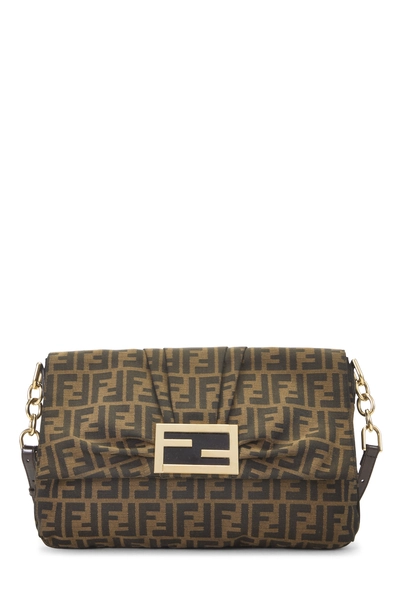 Fendi Brown Zucca Canvas Shoulder Bag Large