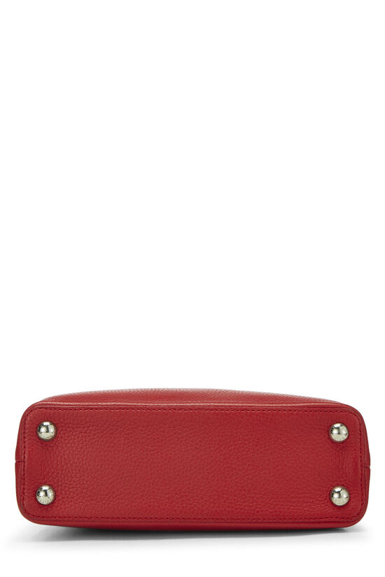LOUIS VUITTON Taurillon Capucines BB Scarlet Red 1211956