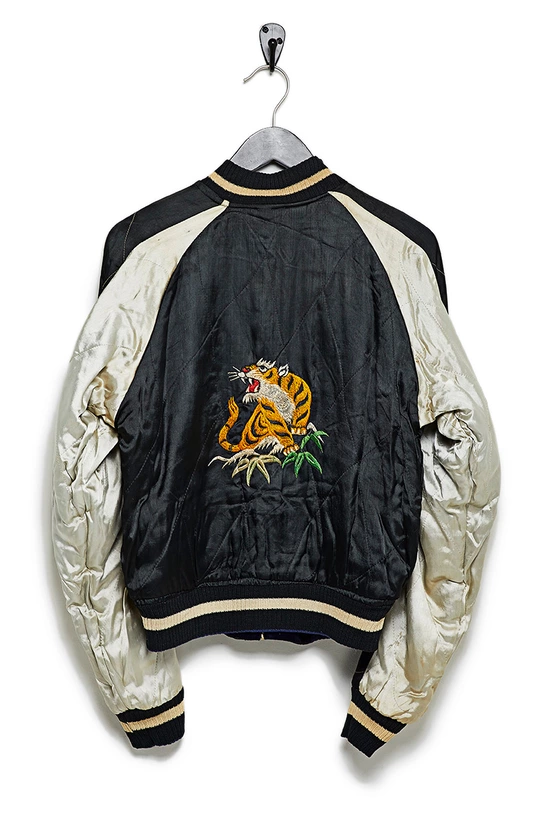 WGACA Vintage Black Silk & Velvet Gibraltar Souvenir Reversible Jacket, , large image number 1