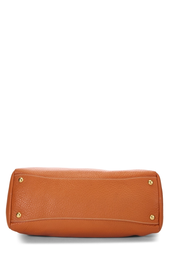 Orange Vitello Daino Convertible Tote, , large image number 4