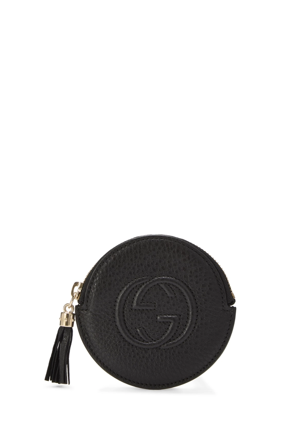 Black Leather Coin Purse, , large image number 0