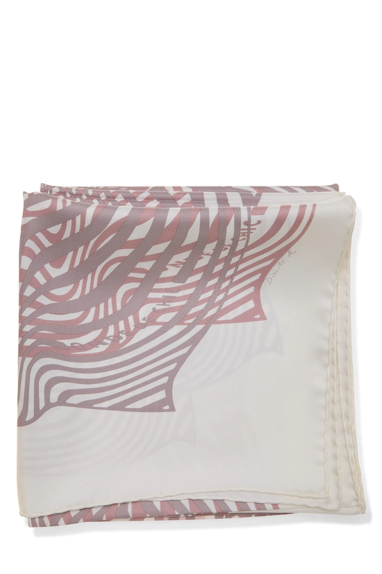 White & Multicolor 'Onde De Chic' Silk Scarf 90, , large image number 1