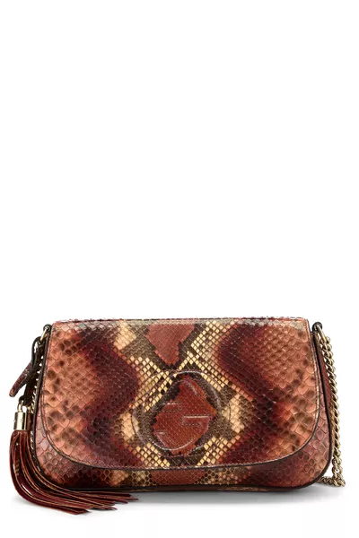 Multicolor Python Soho Chain Flap Crossbody