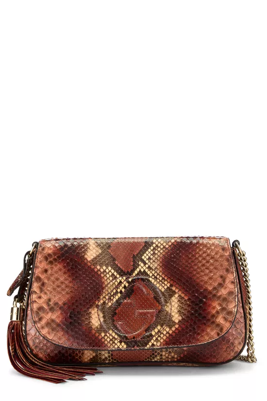 Multicolor Python Soho Chain Flap Crossbody, , large image number 0