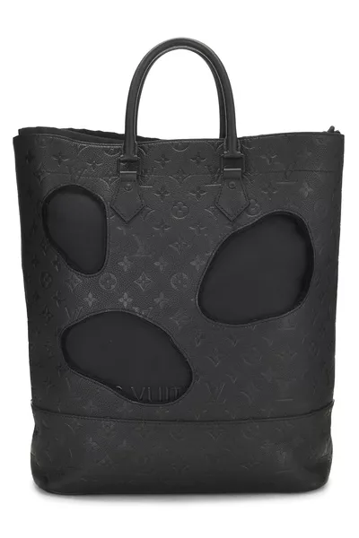 COMME DES GAR&Ccedil;ONS x Louis Vuitton Black Monogram Empreinte Bag with Holes