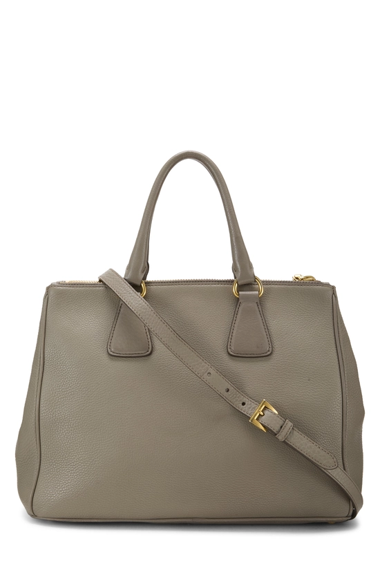 Grey Vitello Daino Double Zip Handbag Medium, , large image number 3