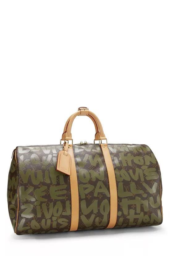 Stephen Sprouse x Louis Vuitton Green Monogram Graffiti Keepall 50, , large image number 1