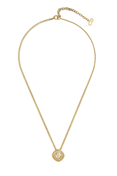 Gold & Crystal 'CD' Necklace