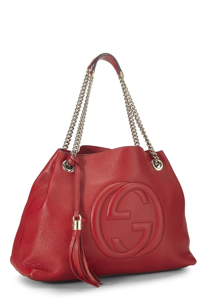 Red Leather Soho Chain Tote, , large