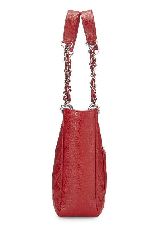 Red Quilted Caviar Petite Shopping Tote (PST), , large image number 2