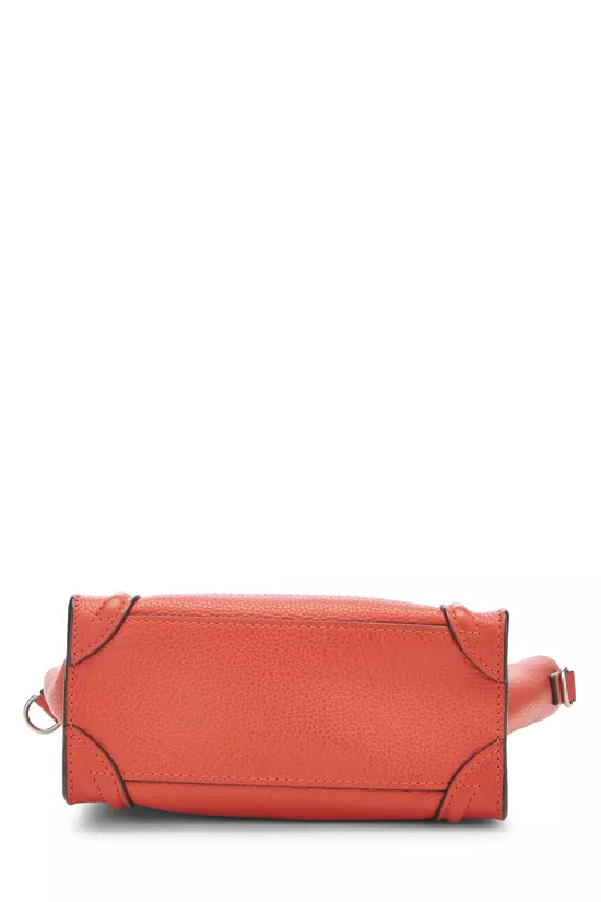 Orange Drummed Calfskin Luggage Nano, , large image number 4