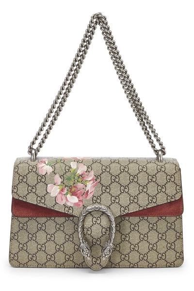 Pink GG Blooms Supreme Canvas Dionysus Shoulder Bag Small