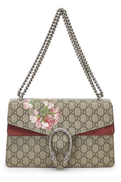 Pink GG Blooms Supreme Canvas Dionysus Shoulder Bag Small