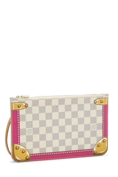 Pink Damier Azur Trunk Neverfull Pouch MM, , large
