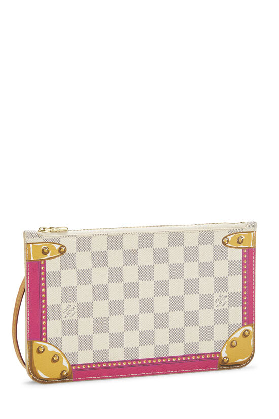 Pink Damier Azur Trunk Neverfull Pouch MM, , large image number 1