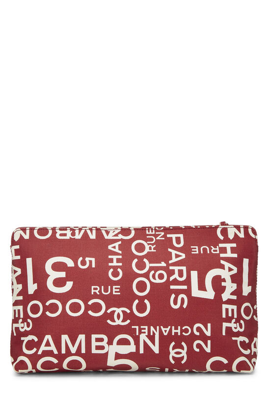 Red & White Canvas Rue Cambon Pouch, , large image number 4