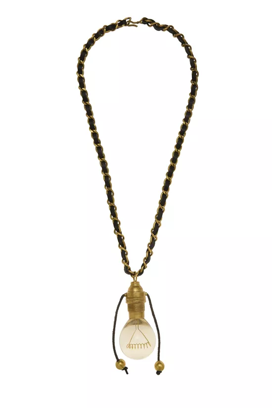 Gold Lightbulb Necklace, , large image number 0