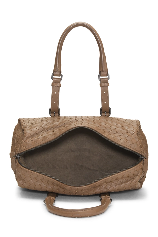 Brown Intrecciato Leather Boston, , large image number 5