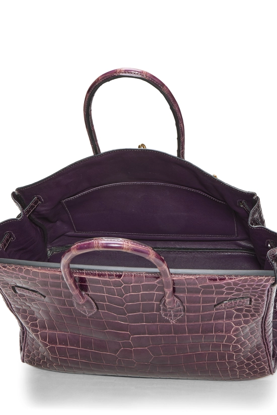 Amethyst Crocodile Porosus Birkin 35, , large image number 6