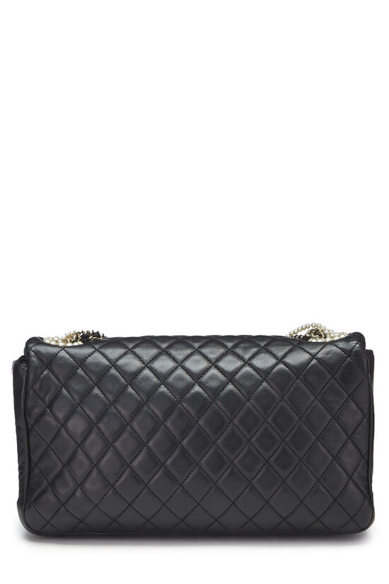 Chanel Black Quilted Lambskin Westminster Pearl Flap Gold Hardware