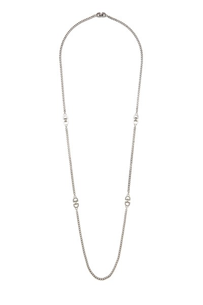 Silver Logo Necklace Long