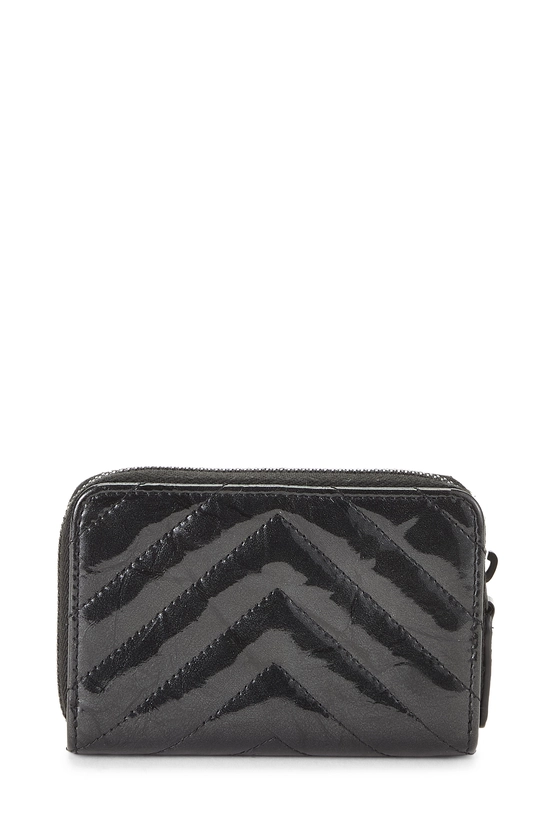Black Patent Leather "So Black" Chevron Coin Purse, , large image number 2